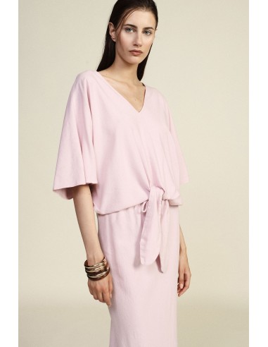 Korte blouse met knoop aan de voorkant en wijde mouwen Dixie