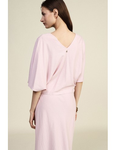 Korte blouse met knoop aan de voorkant en wijde mouwen Dixie