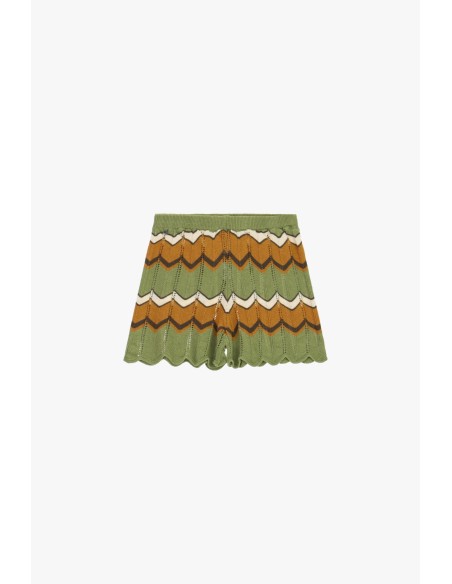 Dixie-jacquardshorts met zigzagstrepen en geschulpte rand