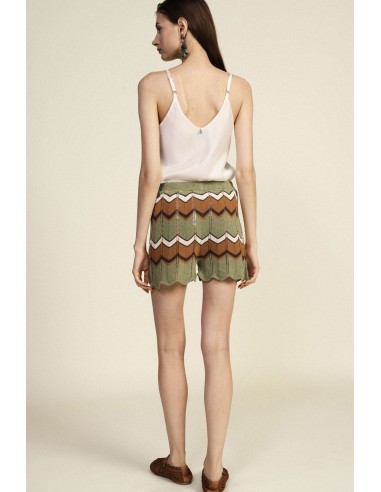 Dixie-jacquardshorts met zigzagstrepen en geschulpte rand