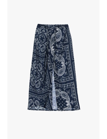 Lange rok met paisleyprint en split aan de voorkant Dixie