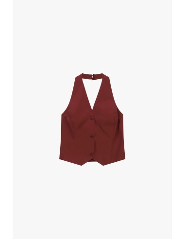 Dixie-gilet met diepe hals en knoopsluiting