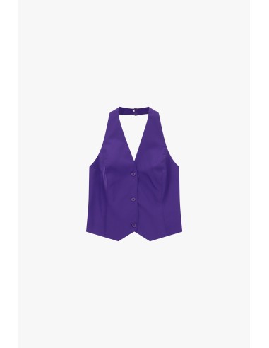 Dixie-gilet met diepe hals en knoopsluiting