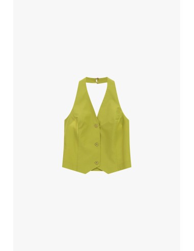 Dixie-gilet met diepe hals en knoopsluiting