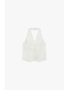 Dixie-gilet met diepe hals en knoopsluiting