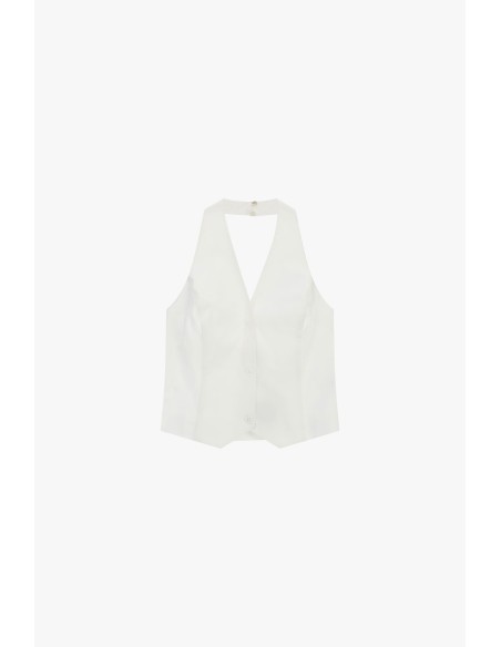 Dixie-gilet met diepe hals en knoopsluiting