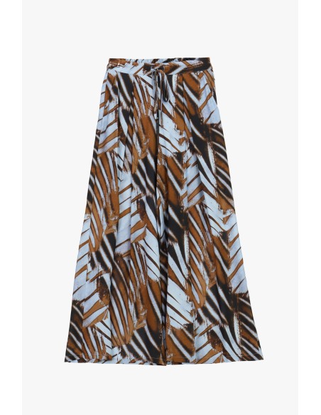 Palazzo-broek met grafische print en verstelbare taille Dixie