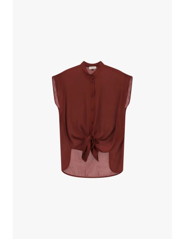 Mouwloze blouse met knoop aan de voorkant Dixie