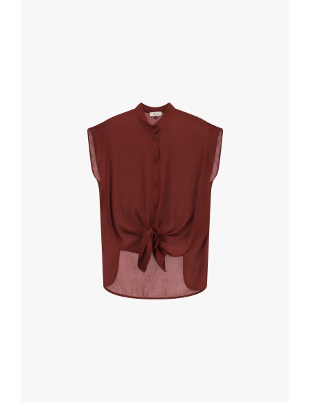 Mouwloze blouse met knoop aan de voorkant Dixie