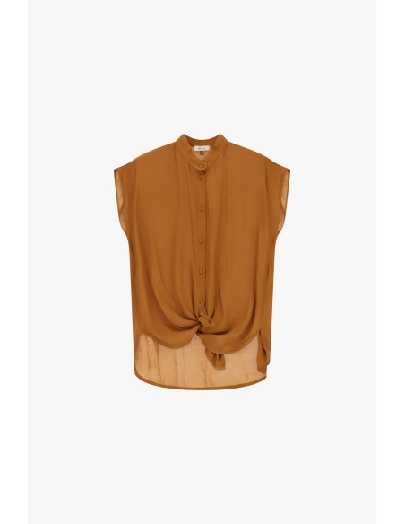 Mouwloze blouse met knoop aan de voorkant Dixie