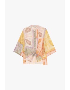 Dixie Paisleyblouse met knoop aan de voorkant