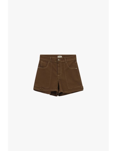Shorts met normale pasvorm en opgestikte zakken aan de voorkant van Dixie