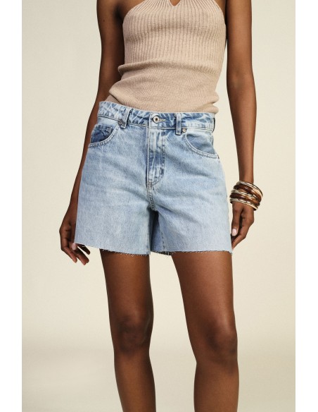 Regular-fit denimshorts met gerafelde zoom Dixie