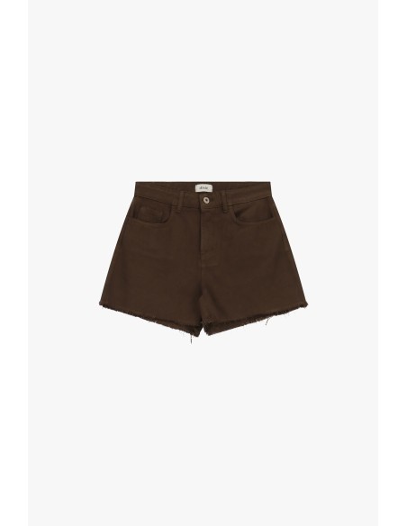 Regular-fit shorts met rafelige details en zakken van Dixie