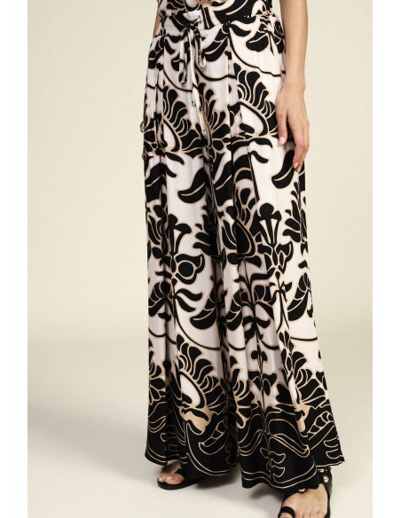 Palazzo-broek met bloemenprint en elastische taille van Dixie