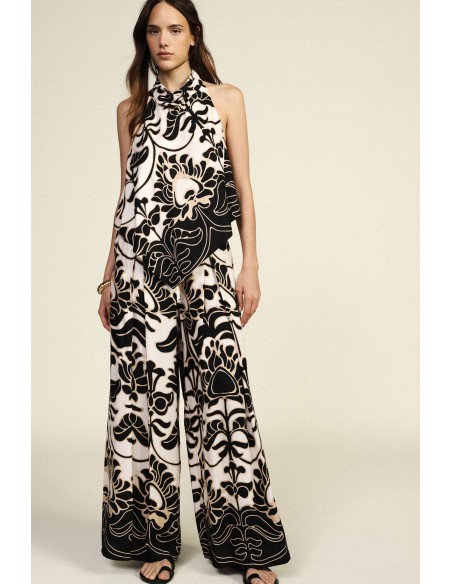Palazzo-broek met bloemenprint en elastische taille van Dixie
