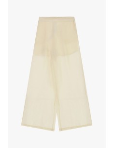 Wijde palazzobroek met elastische taille en transparante details Dixie