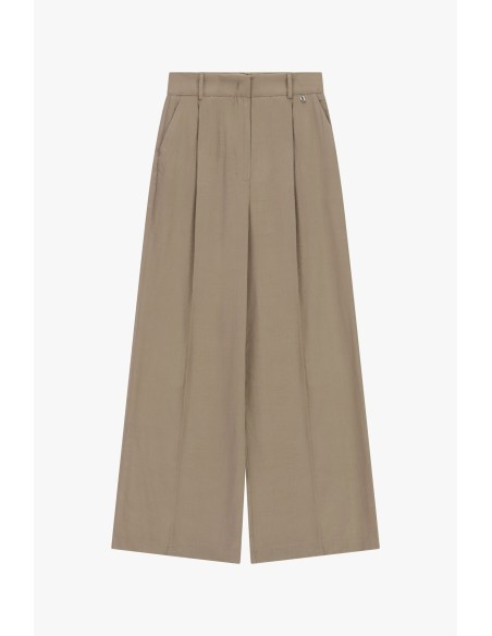 Dixie palazzobroek met plooien en hoge taille