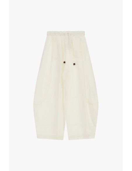 Cropped palazzobroek met elastische tailleband en trekkoord van Dixie