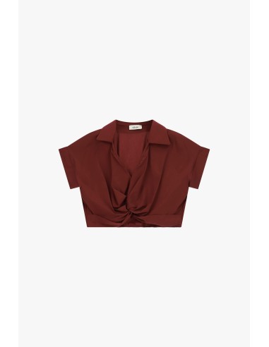 Cropped top met knoopdetail aan de voorkant en korte mouwen Dixie