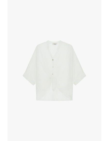 Cropped blouse met knoopdetail aan de voorkant en omgeslagen mouwen van Dixie