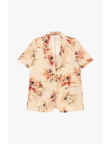 Dixie Blazer met Bloemenpatroon en Korte Mouwen