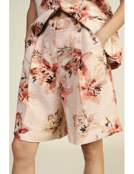 Regular-fit shorts met hoge taille en bloemenprint Dixie