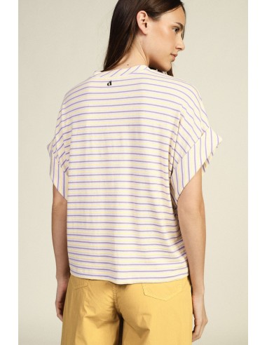 Gestreept T-shirt met opgestikte zak met pailletten Dixie