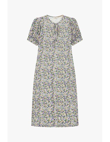 Dixie midi-jurk met bloemenprint en korte mouwen