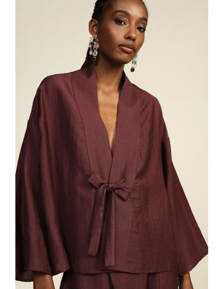 Korte blazer met ruime pasvorm en strikceintuur Dixie