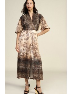 Lange jurk met paisleyprint, riem en ruime pasvorm Dixie