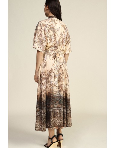 Lange jurk met paisleyprint, riem en ruime pasvorm Dixie