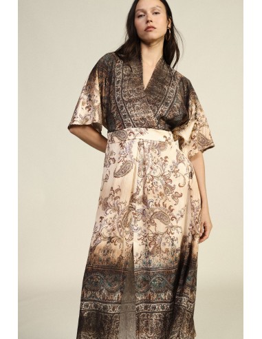 Lange jurk met paisleyprint, riem en ruime pasvorm Dixie