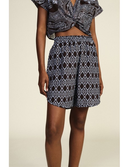 Regular-fit shorts met geometrisch patroon en elastische tailleband van Dixie