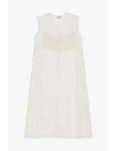 Mouwloze top met decoratieve ajourborduursels Dixie