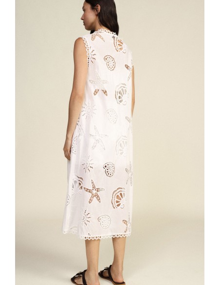 Mouwloze top met decoratieve ajourborduursels Dixie