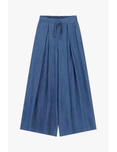 Palazzo-broek met plooien en elastische taille Dixie 2
