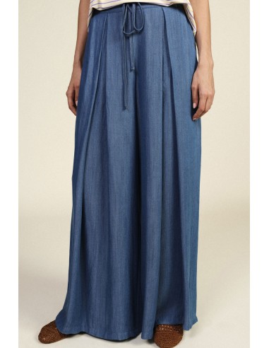 Palazzo-broek met plooien en elastische taille Dixie