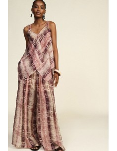 Palazzo-broek met tie-dyeprint en trekkoord van Dixie