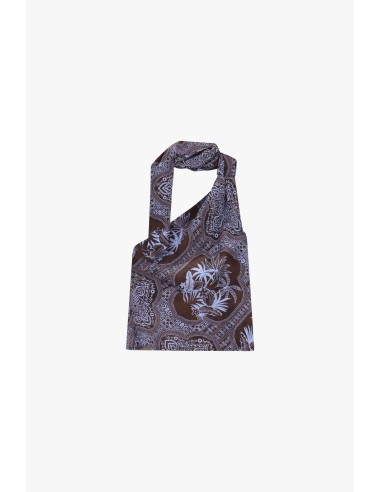 Asymmetrische top met bandanaprint en knoop Dixie