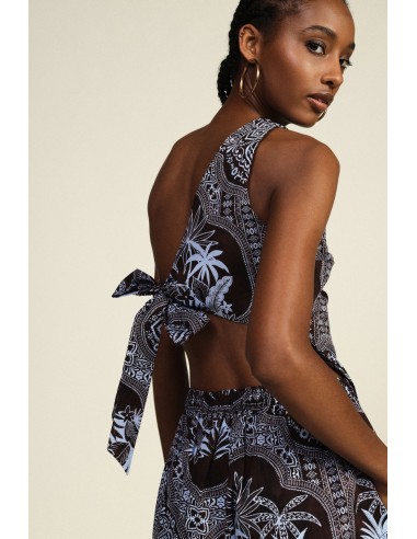 Asymmetrische one-shoulder top met paisleyprint Dixie