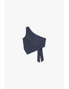 Asymmetrische top met stippen en zijknoop Dixie 2