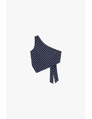 Asymmetrische top met stippen en zijknoop Dixie