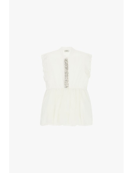 Top met ruches en decoratieve details aan de voorkant Dixie