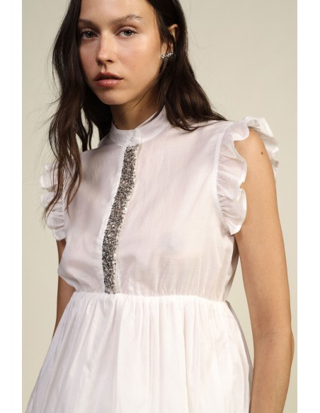 Top met ruches en decoratieve details aan de voorkant Dixie
