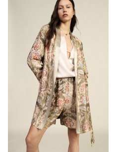 Dixie Dusterjas met bloemenprint en ceintuur