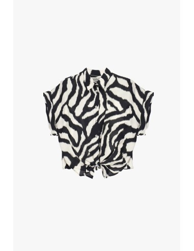 Dixie blouse met dierenprint en knoop aan de voorkant
