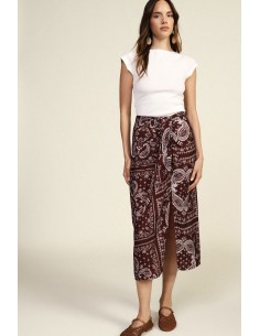 Lange rok met paisleyprint en split aan de voorkant Dixie