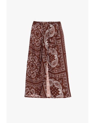 Lange rok met paisleyprint en split aan de voorkant Dixie
