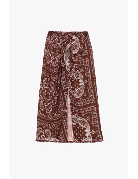 Lange rok met paisleyprint en split aan de voorkant Dixie